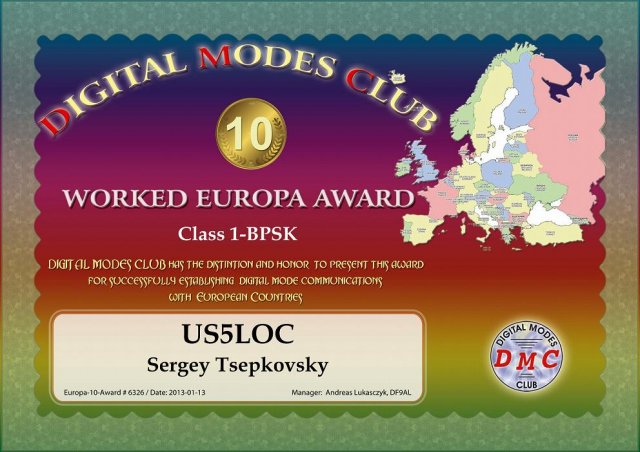 WORKED EUROPA AWARD 1 Class bpsk
